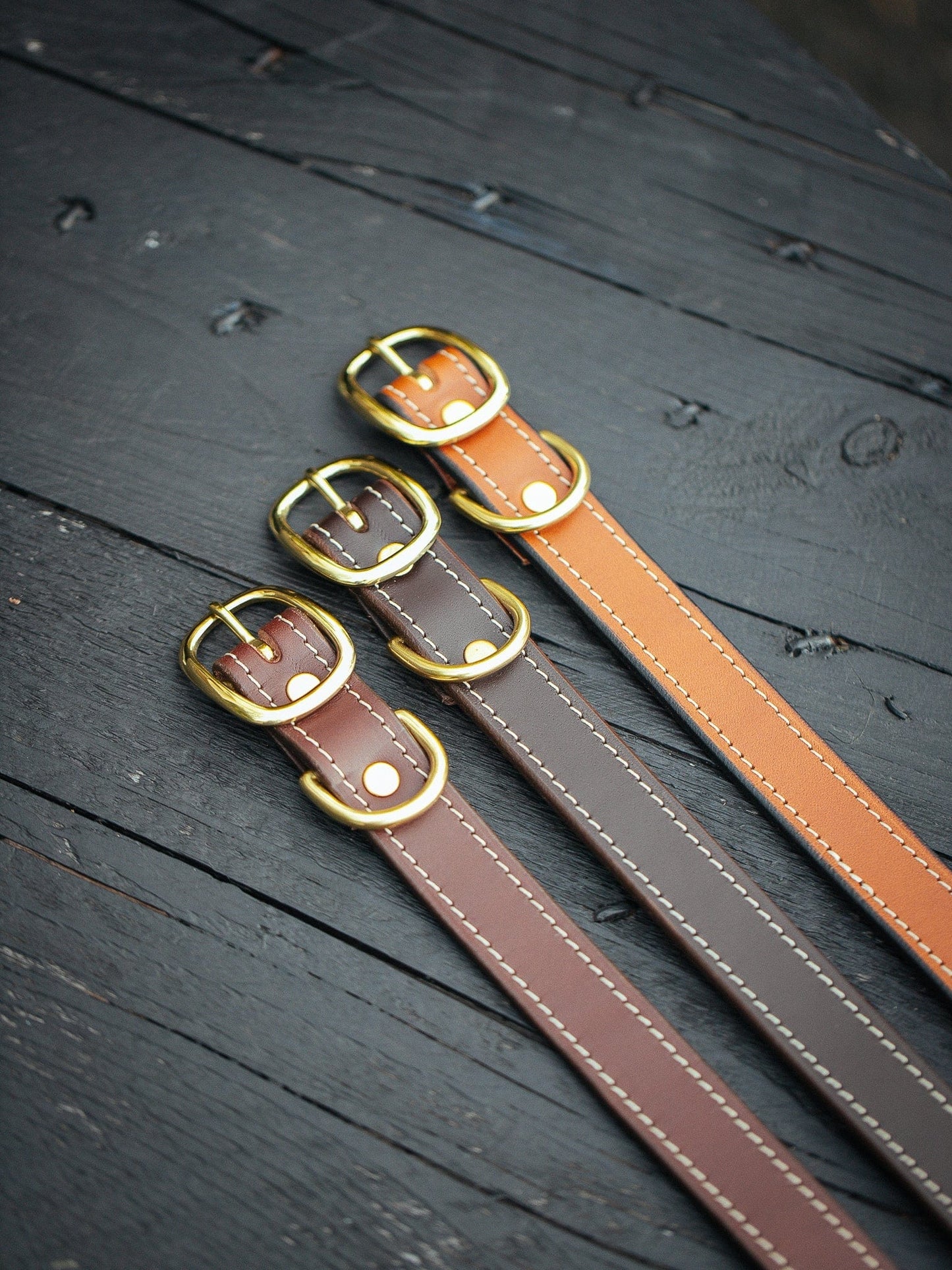 The Real McCaul Leathergoods Pet Collars & Harnesses Rancher Dog Collar - 25mm - Tan Australian Made Australian Owned Australian Made Dog Collar - Solid Leather with Brass