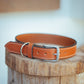 The Real McCaul Leathergoods Pet Collars & Harnesses Small (30-39cm) / Silver Rancher Dog Collar - 32mm - Tan Australian Made Australian Owned Leather Dog Collar with Brass Fittings- Australian Made