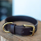 The Real McCaul Leathergoods Pet Collars & Harnesses X Small (20-29cm) / Antique Brass Classic Dog Collar - 32mm - Dark Brown Australian Made Australian Owned Leather Dog Collar with Brass Fittings- Australian Made