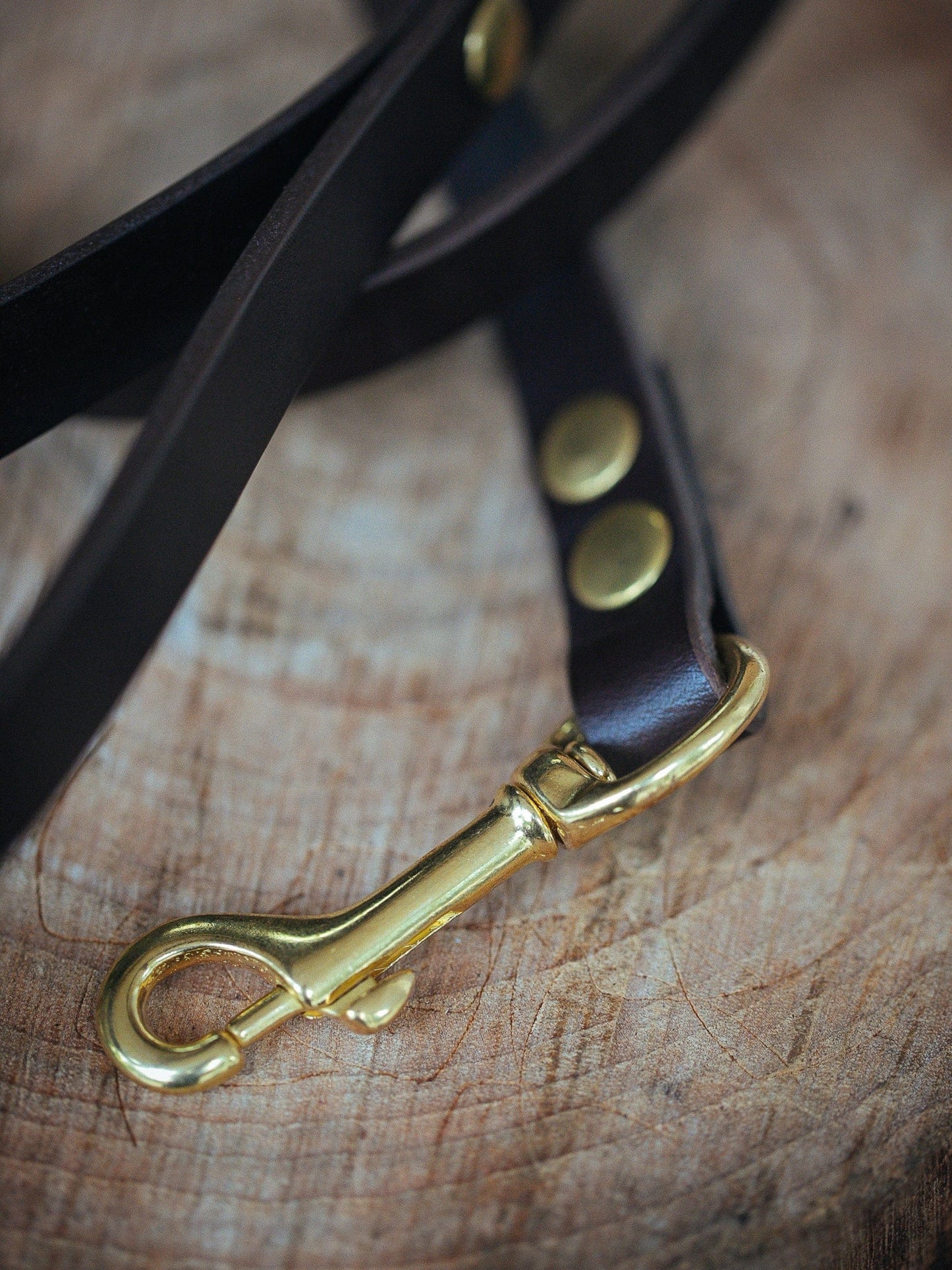 The Real McCaul Leathergoods Pet Leashes Narrow Dog Leash - Dark Brown Australian Made Australian Owned Leather Dog Lead or Leash - HandMade In Australia- Brass Fittings