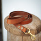 The Real McCaul Leathergoods Pet Leashes Wide Dog Leash - Tan Australian Made Australian Owned Leather Dog Collar and Lead with Brass Fittings- Australian Made