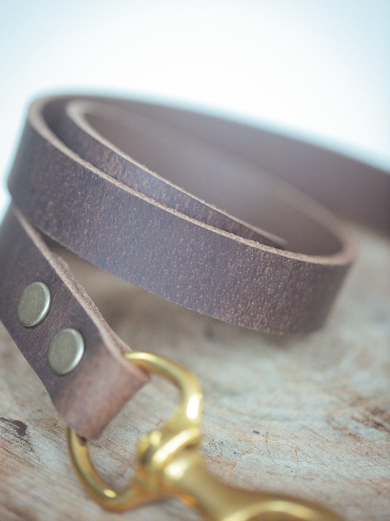 The Real McCaul Leathergoods Pet Leashes Wide Dog Leash - Vintage Brown Australian Made Australian Owned Leather Dog Leash with Brass Fittings- Australian Made
