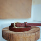 The Real McCaul Leathergoods Plain Narrow 20mm Belt - Cognac Australian Made Australian Owned Narrow Solid Leather Belt Made In Australia - 20mm  - Cognac