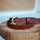 The Real McCaul Leathergoods Plain Narrow 20mm Belt - Cognac Australian Made Australian Owned Narrow Solid Leather Belt Made In Australia - 20mm  - Cognac