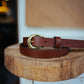 The Real McCaul Leathergoods Plain Narrow 20mm Belt - Cognac Australian Made Australian Owned Narrow Solid Leather Belt Made In Australia - 20mm  - Cognac