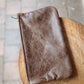 The Real McCaul Leathergoods Purses Marble Brown Clementine Clutch - Cowhide Australian Made Australian Owned Clementine Leather Clutch- Made In Australia YKK Zips