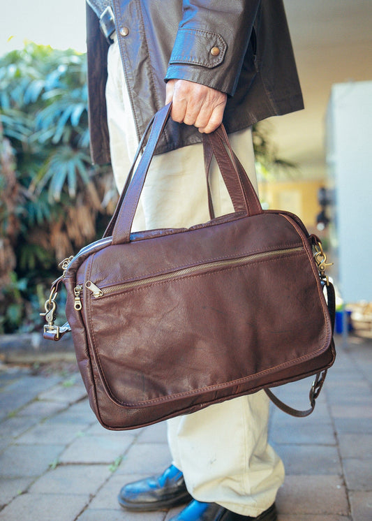 The Real McCaul Leathergoods Shoulder Bags Jack Satchel - Kangaroo Australian Made Australian Owned Jack Laptop Leather Travel Satchel Briefcase- Made In Australia