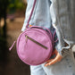 The Real McCaul Leathergoods Shoulder Bags Lavender The Moon Crossbody Bag Australian Made Australian Owned Moon Cross-body Leather HandBag- Made In Australia