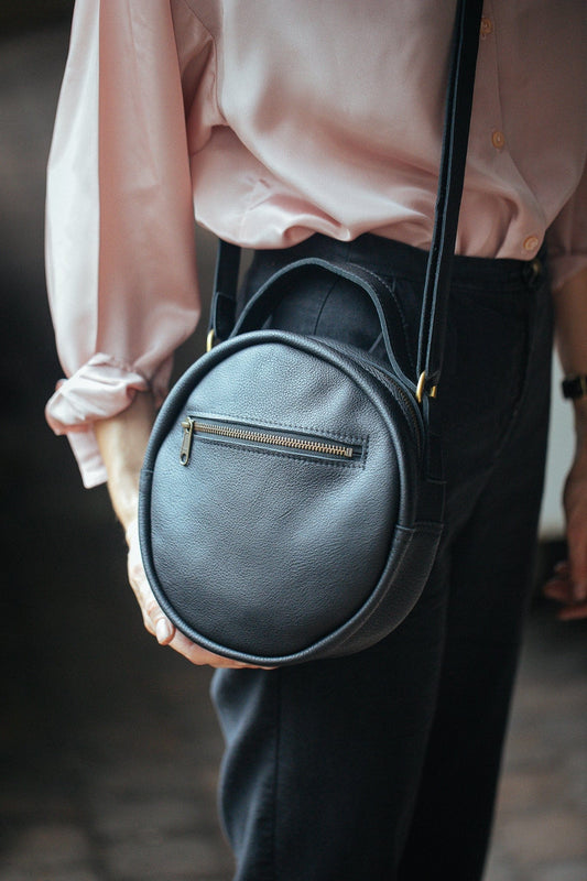 The Real McCaul Leathergoods Shoulder Bags The Moon Crossbody Bag Australian Made Australian Owned Moon Cross-body Leather HandBag- Made In Australia