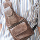 The Real McCaul Leathergoods Travel Bag Marble Brown / Cowhide Men’s Sling Bag Australian Made Australian Owned