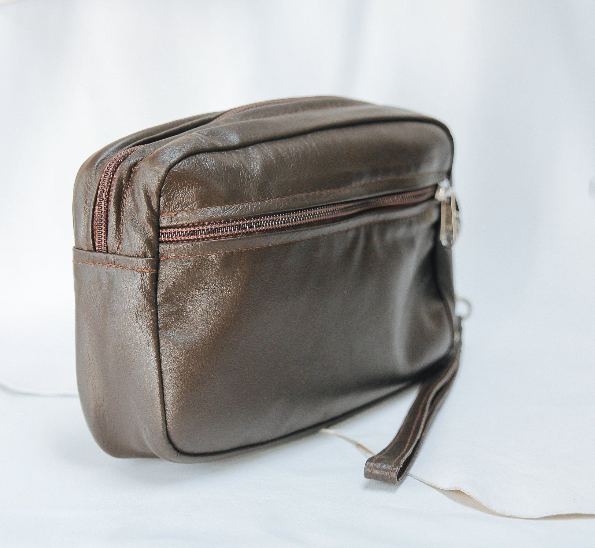 The Real McCaul Leathergoods Utility Wrist Bag - Kangaroo Australian Made Australian Owned Men's Leather Utility Wrist Strap ManBag- Made In Australia