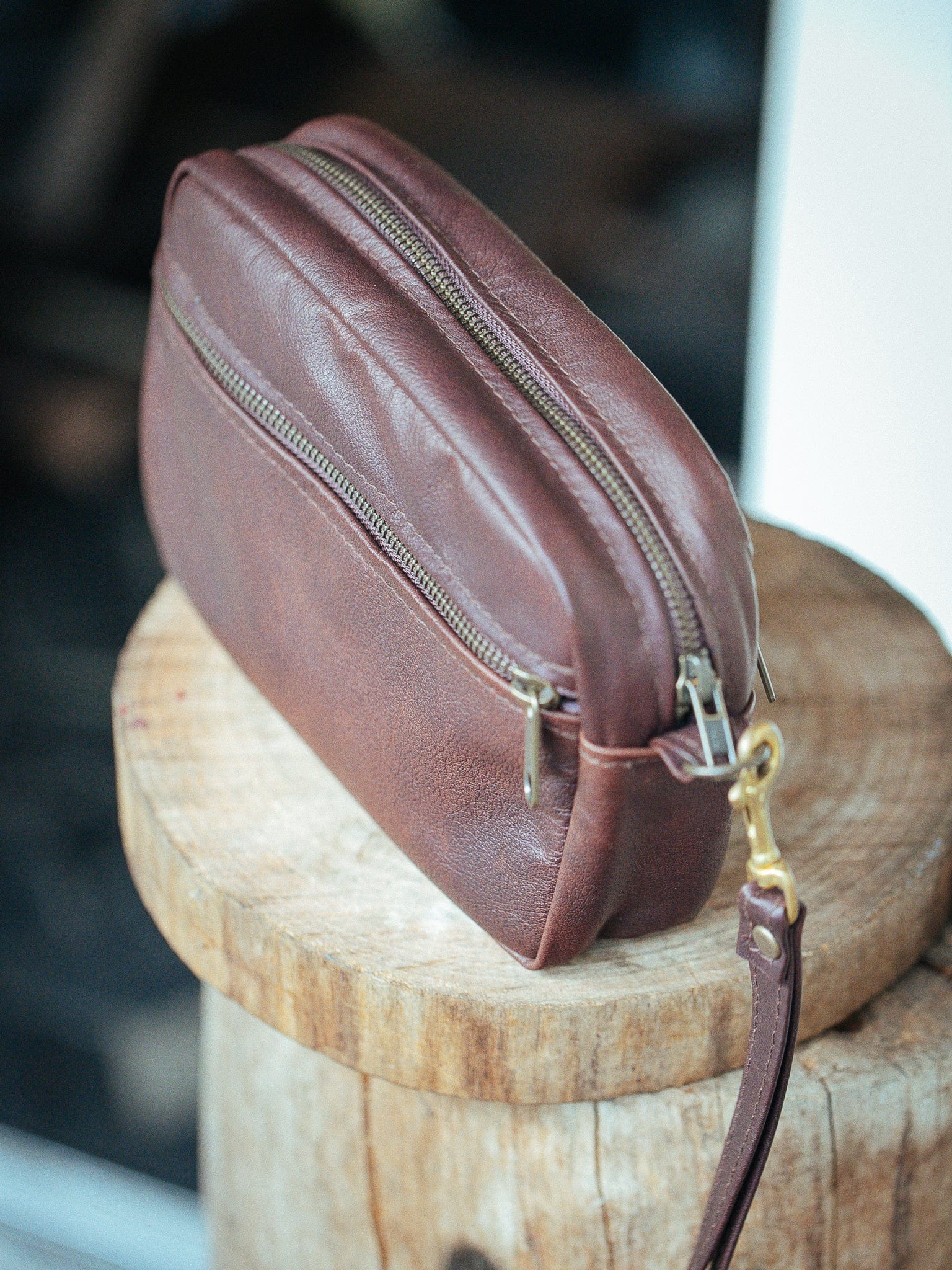 The Real McCaul Leathergoods Utility Wrist Bag - Kangaroo Australian Made Australian Owned Men's Leather Utility Wrist Strap ManBag- Made In Australia