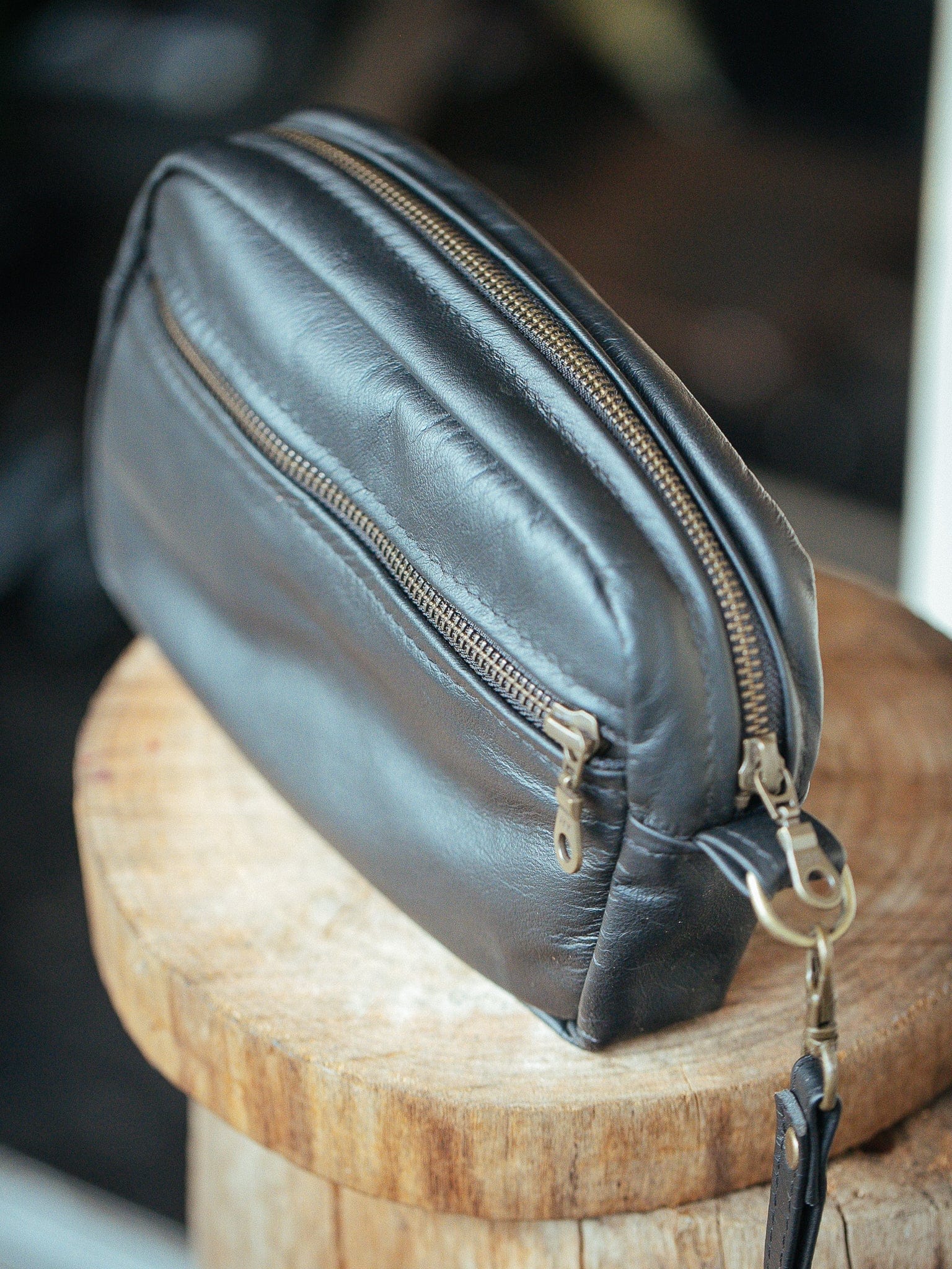 The Real McCaul Leathergoods Utility Wrist Bag - Kangaroo Australian Made Australian Owned Men's Leather Utility Wrist Strap ManBag- Made In Australia