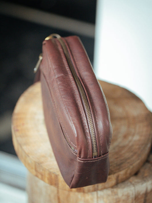 The Real McCaul Leathergoods Utility Wrist Bag - Kangaroo Australian Made Australian Owned Men's Leather Utility Wrist Strap ManBag- Made In Australia