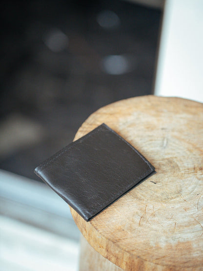 The Real McCaul Leathergoods Wallet Black Small Bifold Wallet - Kangaroo Australian Made Australian Owned Small Bi-Fold Wallet Australian Made - Kangaroo