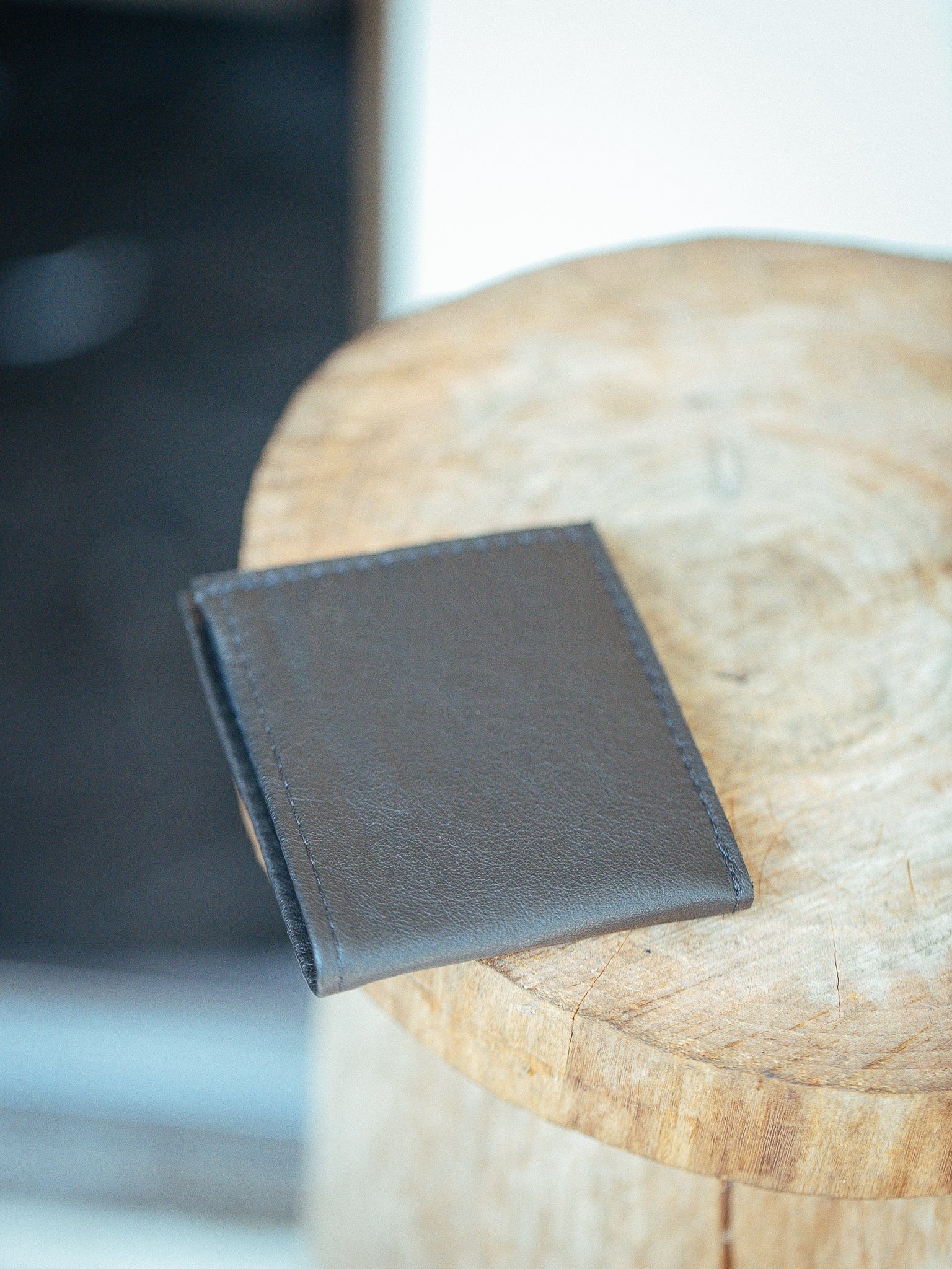 The Real McCaul Leathergoods Wallet Black Small Bifold Wallet with Window - Cowhide Australian Made Australian Owned Australian Made Small Bi-Fold Leather Wallet with Window - Cowhide