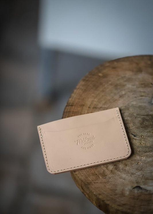 The Real McCaul Leathergoods Wallet Card Holder- 3 Pocket Australian Made Australian Owned Leather Card Holder Wallet- 3 Pocket Made in Australia 