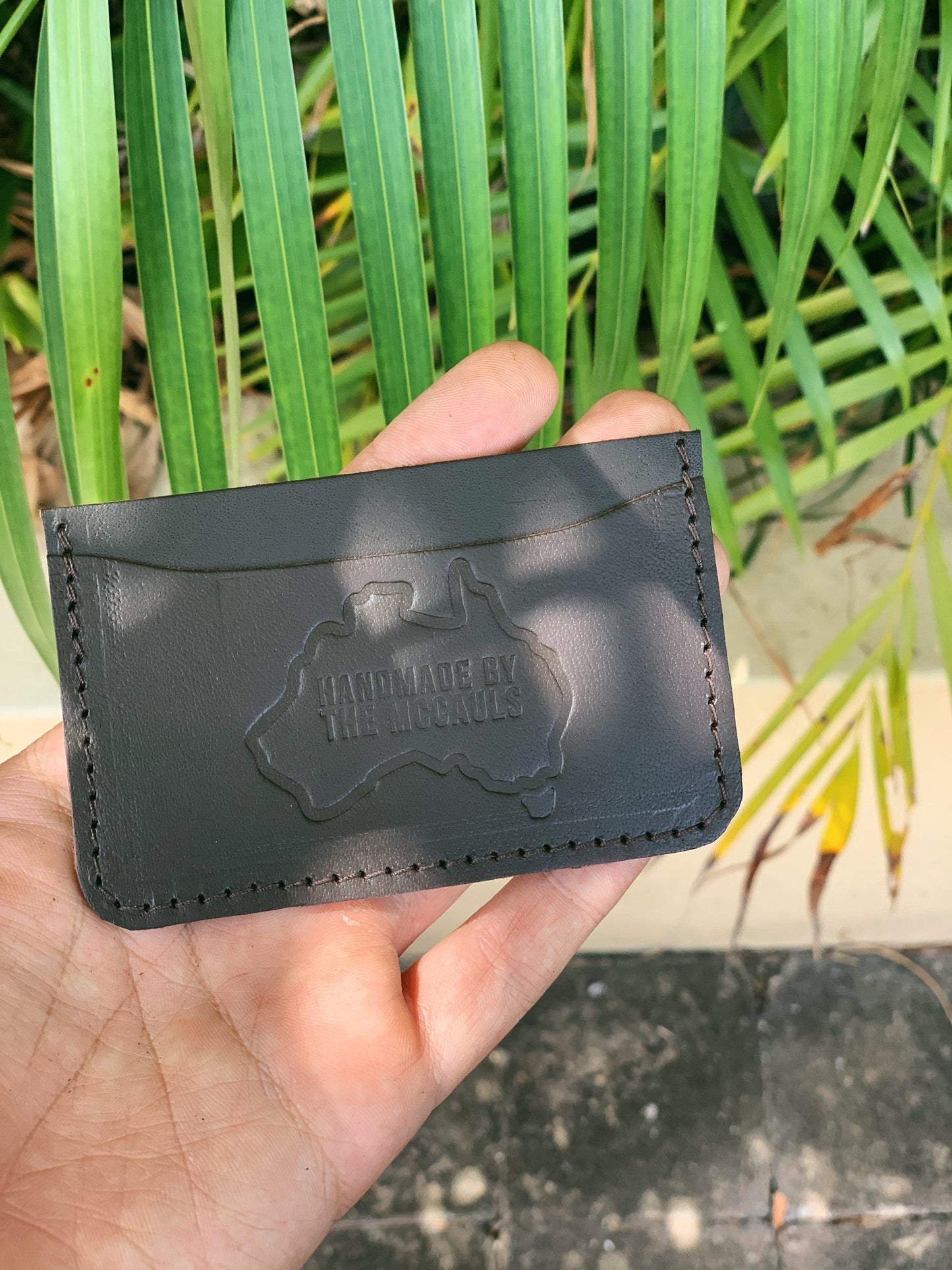 The Real McCaul Leathergoods Wallet Dark Brown / Kangaroo Card Holder- 3 Pocket Australian Made Australian Owned Leather Card Holder Wallet- 3 Pocket Made in Australia 