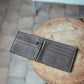 The Real McCaul Leathergoods Wallet Dark Brown Small Bifold Wallet with Zip - Cowhide Australian Made Australian Owned Small Bi-Fold Leather Wallet Australian Made 