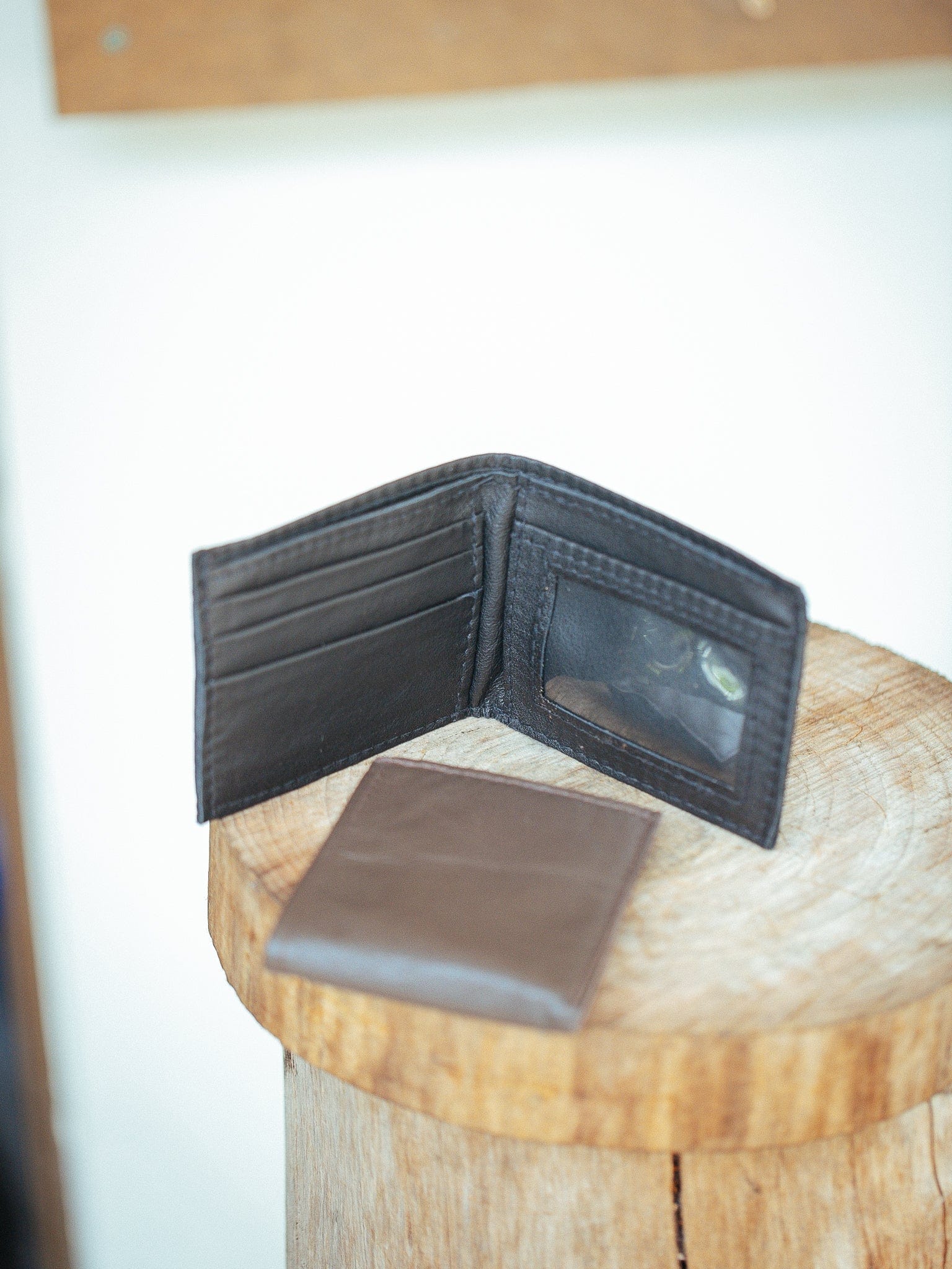 The Real McCaul Leathergoods Wallet Small Bifold Wallet with Window - Cowhide Australian Made Australian Owned Australian Made Small Bi-Fold Leather Wallet with Window - Cowhide