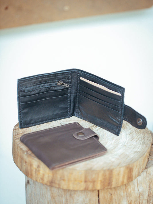 The Real McCaul Leathergoods Wallets Bifold Wallet With Coin Zip and Clip - Kangaroo Australian Made Australian Owned Australian Made Leather Bifold Wallet With Coin Zip and Clip - Kangaroo