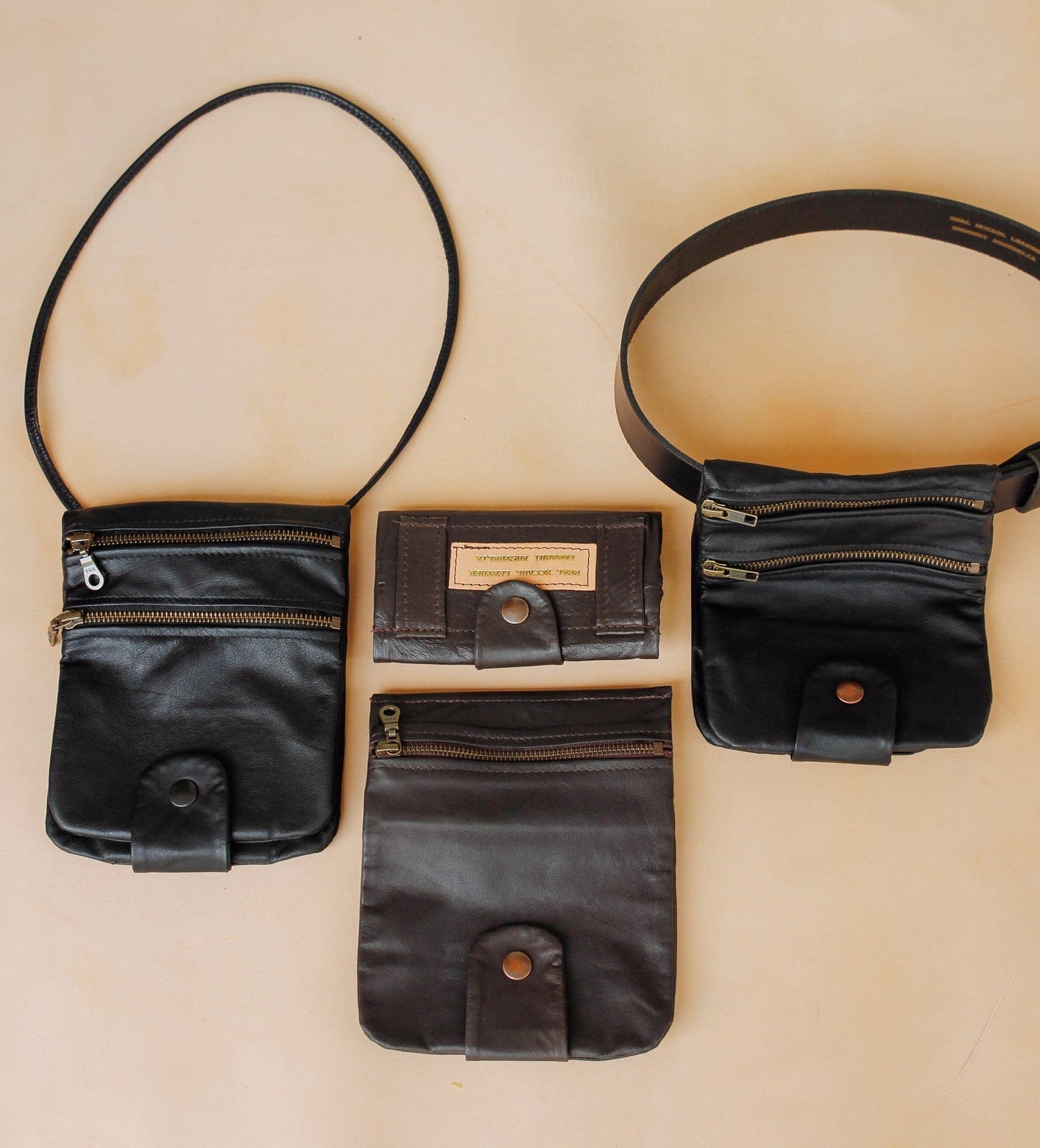 The Real McCaul Multi-Wallet Multi Wallet Belt Pouch (Cowhide) Australian Made Australian Owned Made in Australia Travel Belt Multi-Wallet (Cowhide Leather)