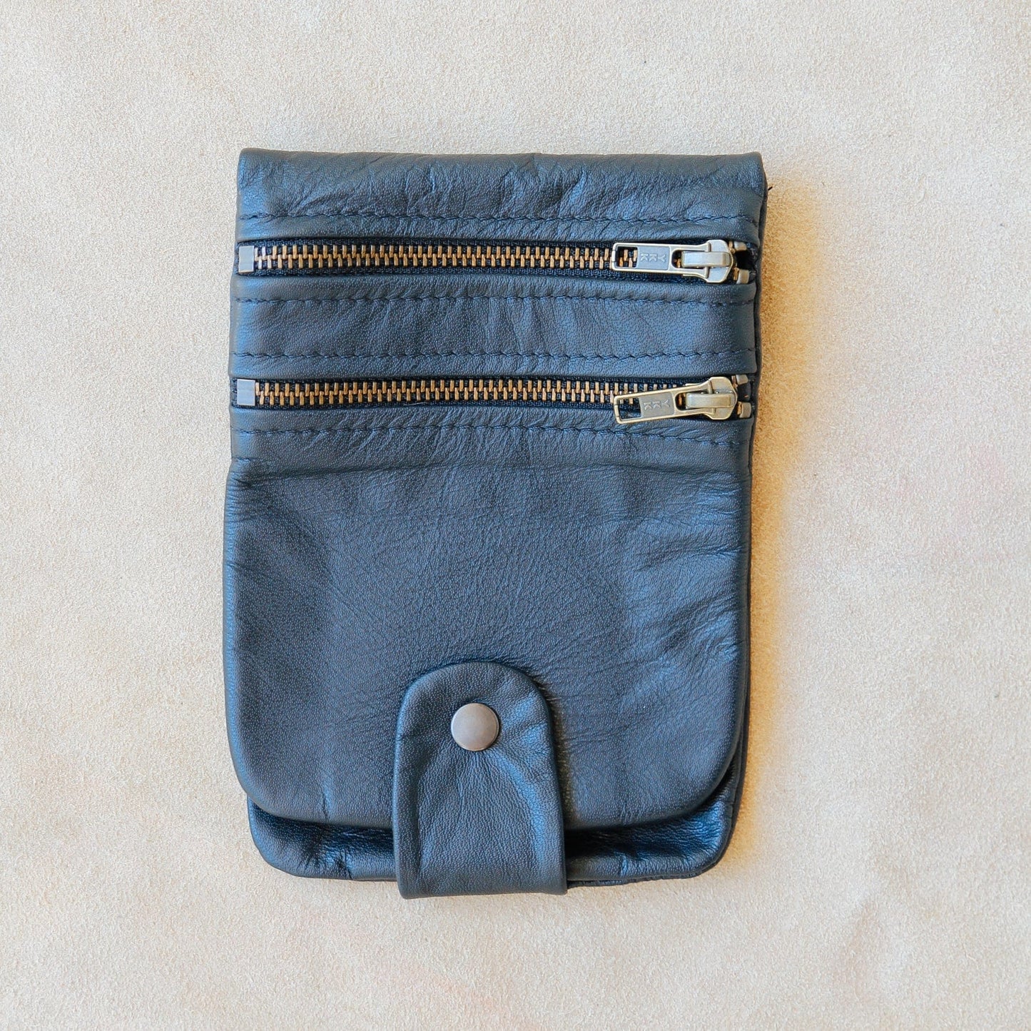 The Real McCaul Multi-Wallet Small Long / Black / Thin Multi Wallet Belt Pouch (Cowhide) Australian Made Australian Owned Made in Australia Travel Belt Multi-Wallet (Cowhide Leather)