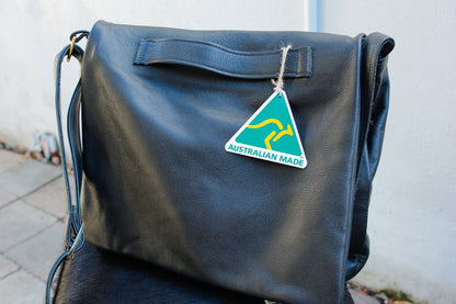 The Real McCaul Shoulder Bags Black Universal Satchel Bag - Large - Cowhide Australian Made Australian Owned Australian Made Leather Satchel Bag