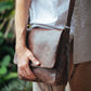 The Real McCaul Shoulder Bags Marble Brown Universal Satchel Bag - Medium - Cowhide Australian Made Australian Owned Leather Satchel Bag- Australian Made in Kangaroo and Cowhide Leather