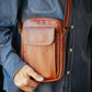 The Real McCaul Shoulder Bags The Darren Man Bag - Cowhide Australian Made Australian Owned Large Men's Organiser Man Bag Leather Made In Australia