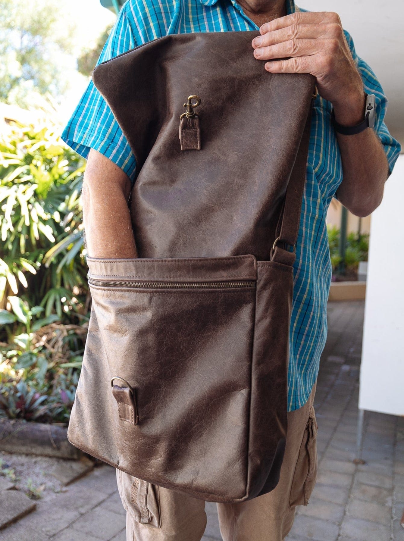 The Real McCaul Shoulder Bags Universal Satchel Bag - Large - Cowhide Australian Made Australian Owned Australian Made Leather Satchel Bag