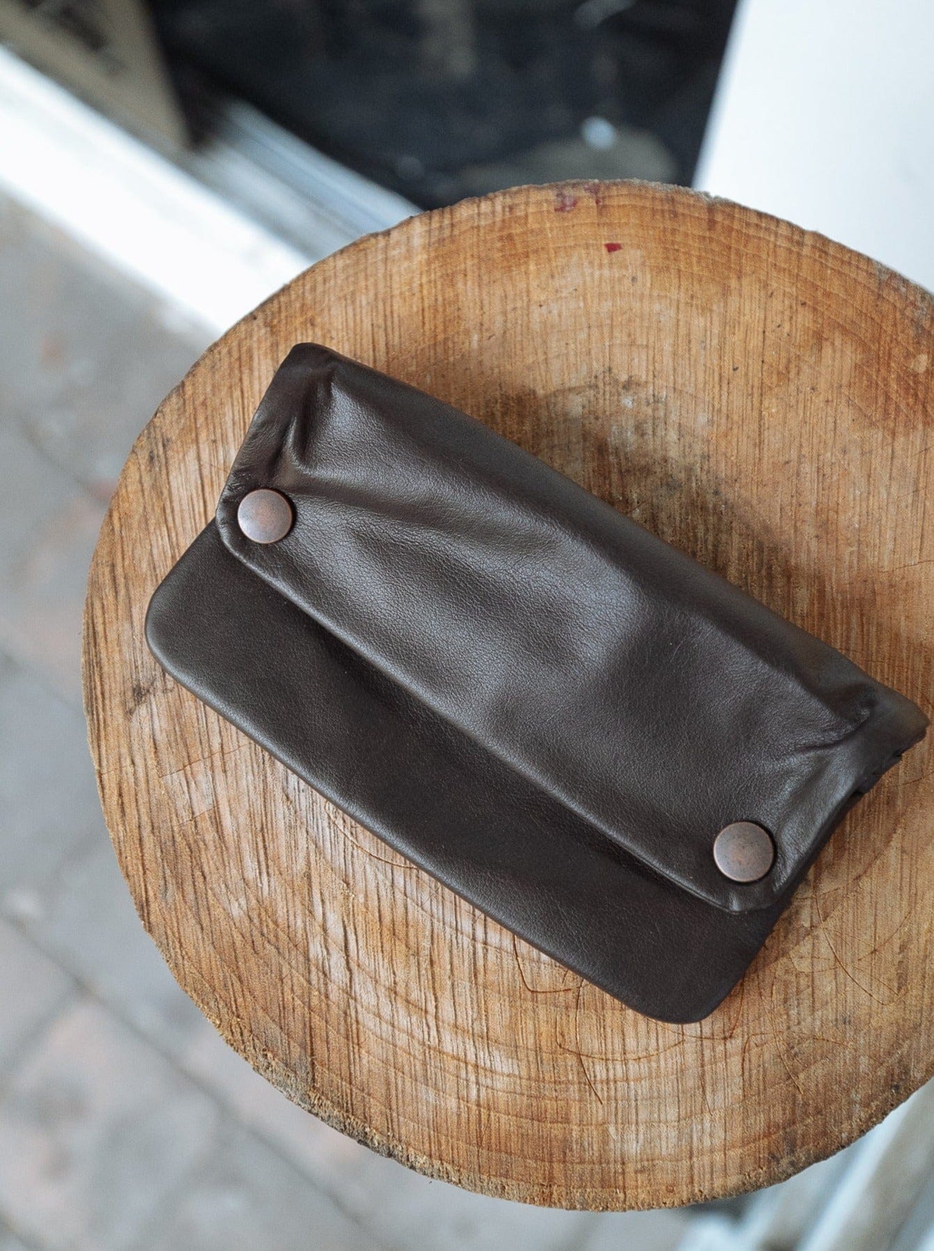 The Real McCaul Tobacco Pouches Dark Brown / Outside Tobacco Pouch - Kangaroo Australian Made Australian Owned Leather Tobacco Pouch Australian Made Kangaroo & Cowhide Leather