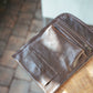 The Real McCaul Tobacco Pouches Press Studs / Dark Brown Tri Fold Tobacco Pouch - Cowhide Australian Made Australian Owned Leather Tobacco Pouch Australian Made Kangaroo & Cowhide Leather