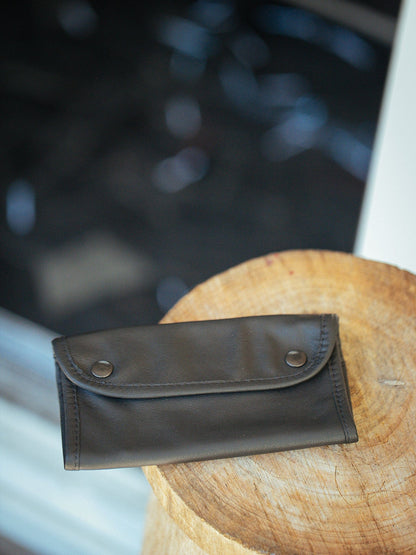 The Real McCaul Tobacco Pouches Tri Fold Tobacco Pouch - Cowhide Australian Made Australian Owned Leather Tobacco Pouch Australian Made Kangaroo & Cowhide Leather