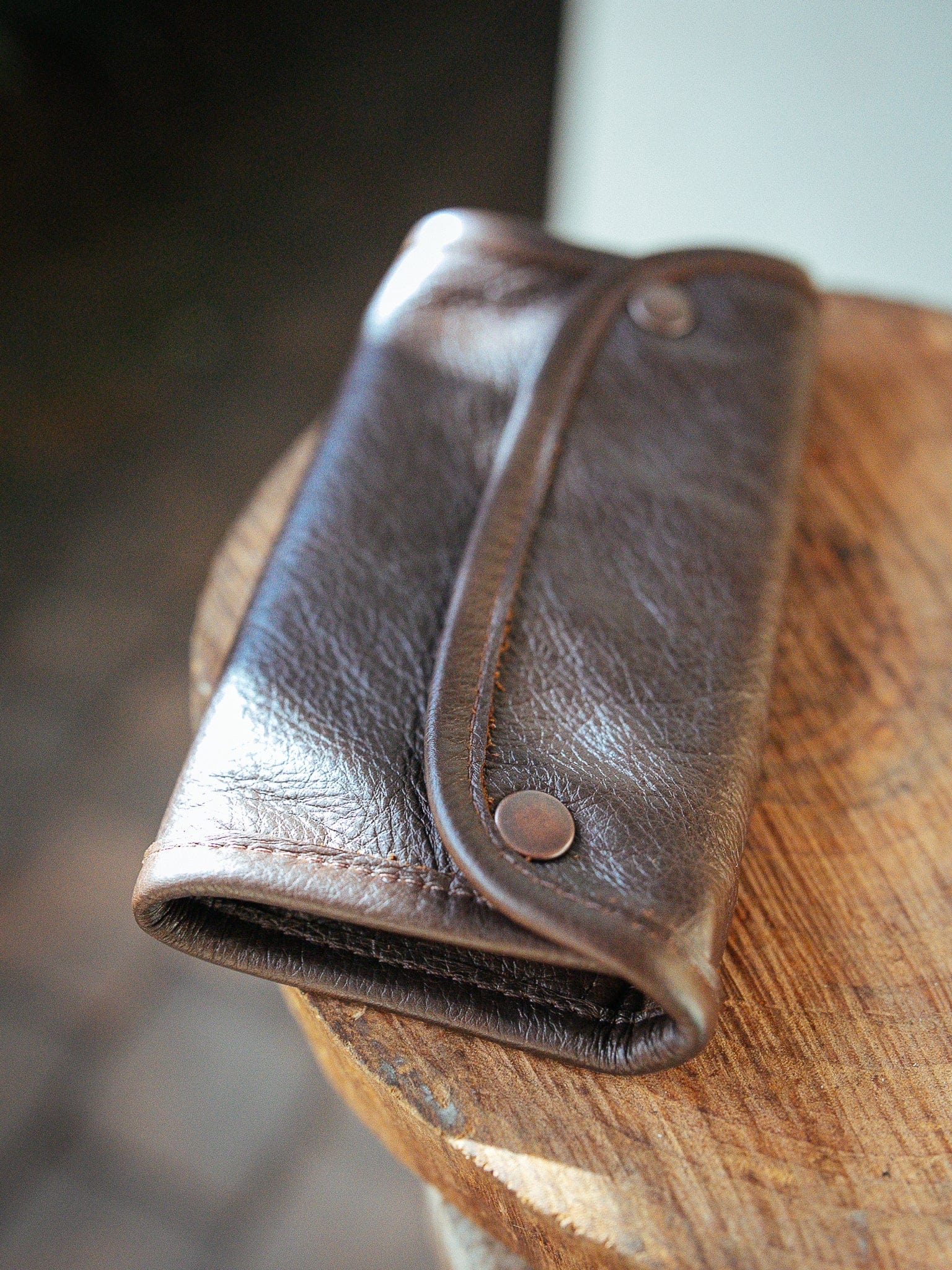 The Real McCaul Tobacco Pouches Tri Fold Tobacco Pouch - Cowhide Australian Made Australian Owned Leather Tobacco Pouch Australian Made Kangaroo & Cowhide Leather