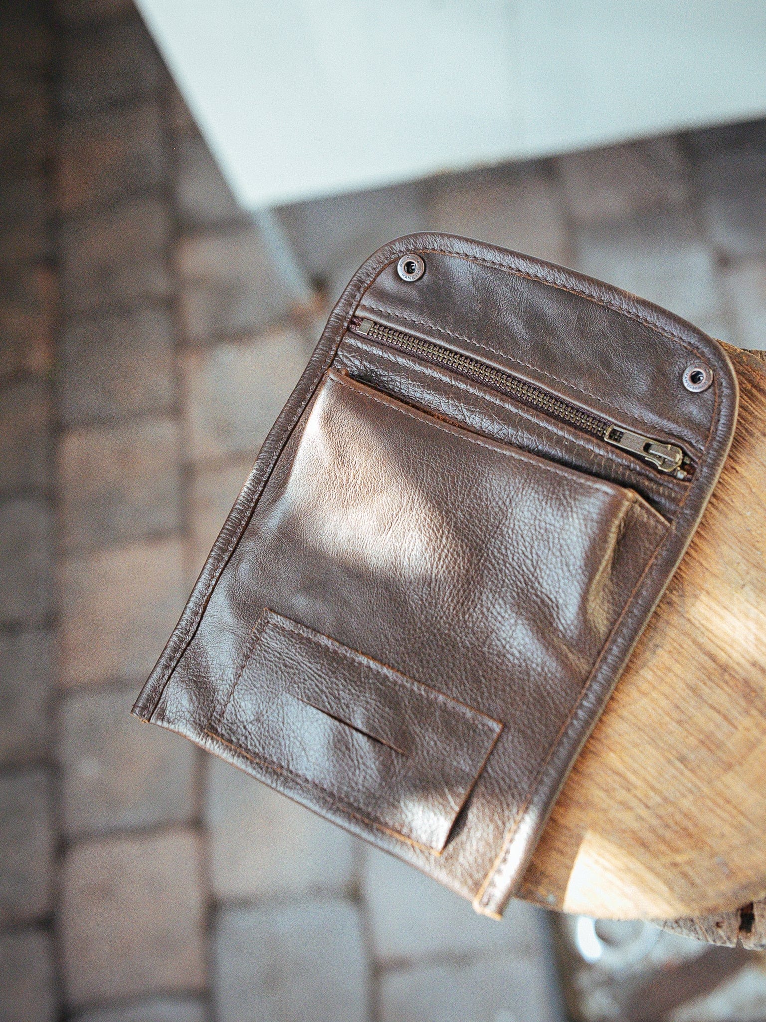 The Real McCaul Tobacco Pouches Tri Fold Tobacco Pouch - Cowhide Australian Made Australian Owned Leather Tobacco Pouch Australian Made Kangaroo & Cowhide Leather