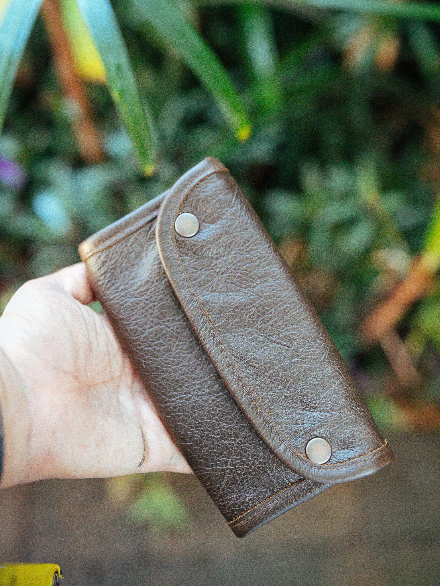 The Real McCaul Tobacco Pouches Tri Fold Tobacco Pouch - Cowhide Australian Made Australian Owned Leather Tobacco Pouch Australian Made Kangaroo & Cowhide Leather