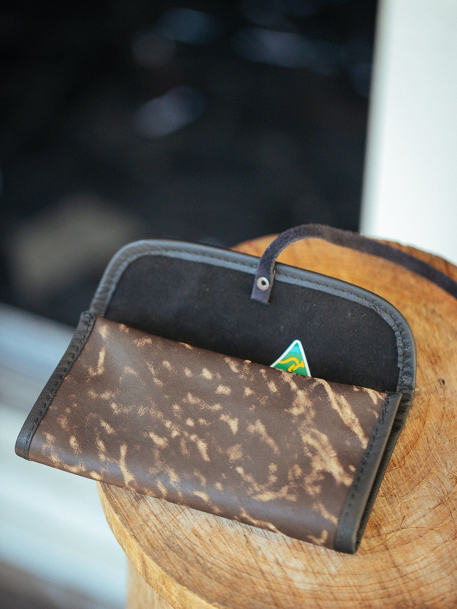 The Real McCaul Tobacco Pouches Tri Fold Tobacco Pouch - Kangaroo Australian Made Australian Owned Leather Tobacco Pouch Australian Made Kangaroo & Cowhide Leather