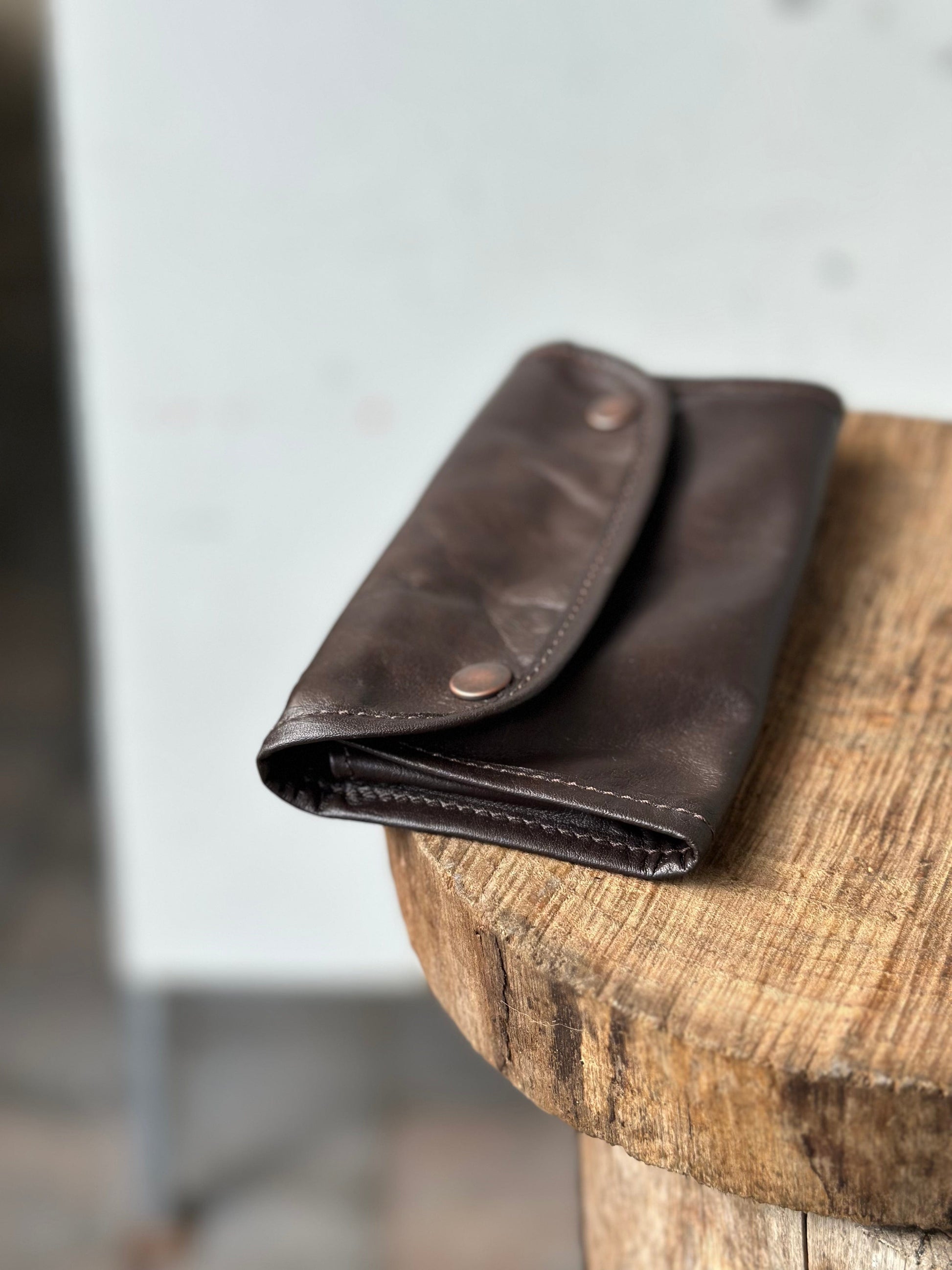 The Real McCaul Tobacco Pouches Tri Fold Tobacco Pouch - Kangaroo Australian Made Australian Owned Leather Tobacco Pouch Australian Made Kangaroo & Cowhide Leather