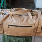 The Real McCaul Travel Bag Sand / Brass Square Overnight Traveller Bag - Cowhide Australian Made Australian Owned Leather Overnight Travel Bag Duffle Made In Australia Handcrafted