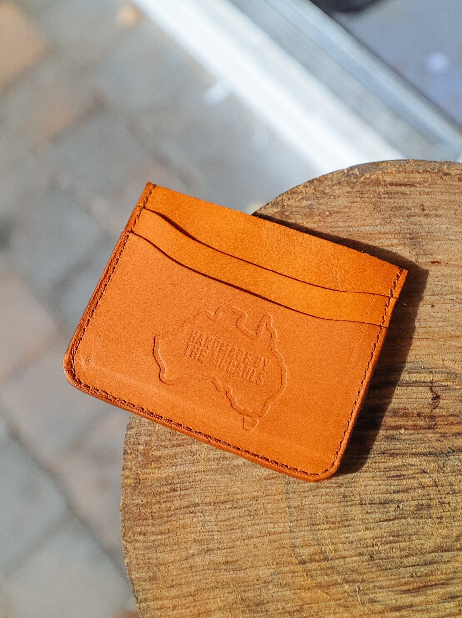 The Real McCaul Wallet Tan Card Holder- 6 Pocket Australian Made Australian Owned Card Holder Kangaroo Leather Wallet- 6 Pocket Made In Australia
