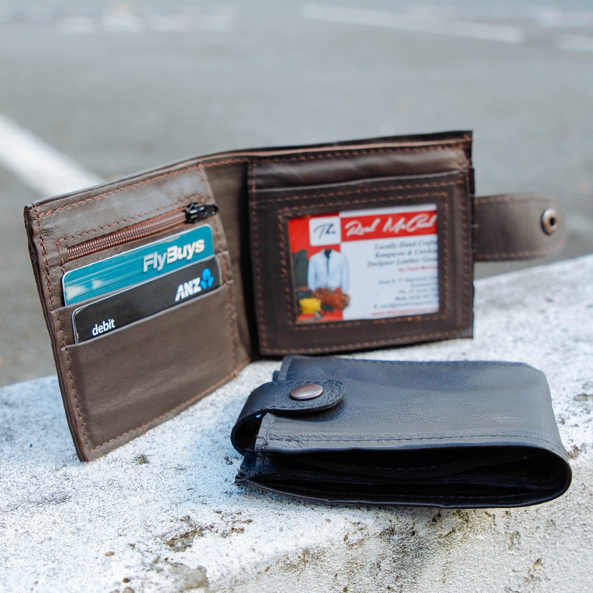 Deluxe Men's Leather Wallet Australian Made Kangaroo & Cowhide