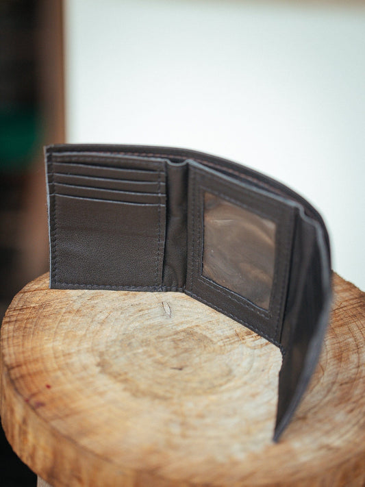 The Real McCaul Wallets Deluxe Trifold Wallet - Cowhide Australian Made Australian Owned Tri-Fold Men's Wallet - MADE IN AUSTRALIA - Kangaroo & Cowhide Nappa