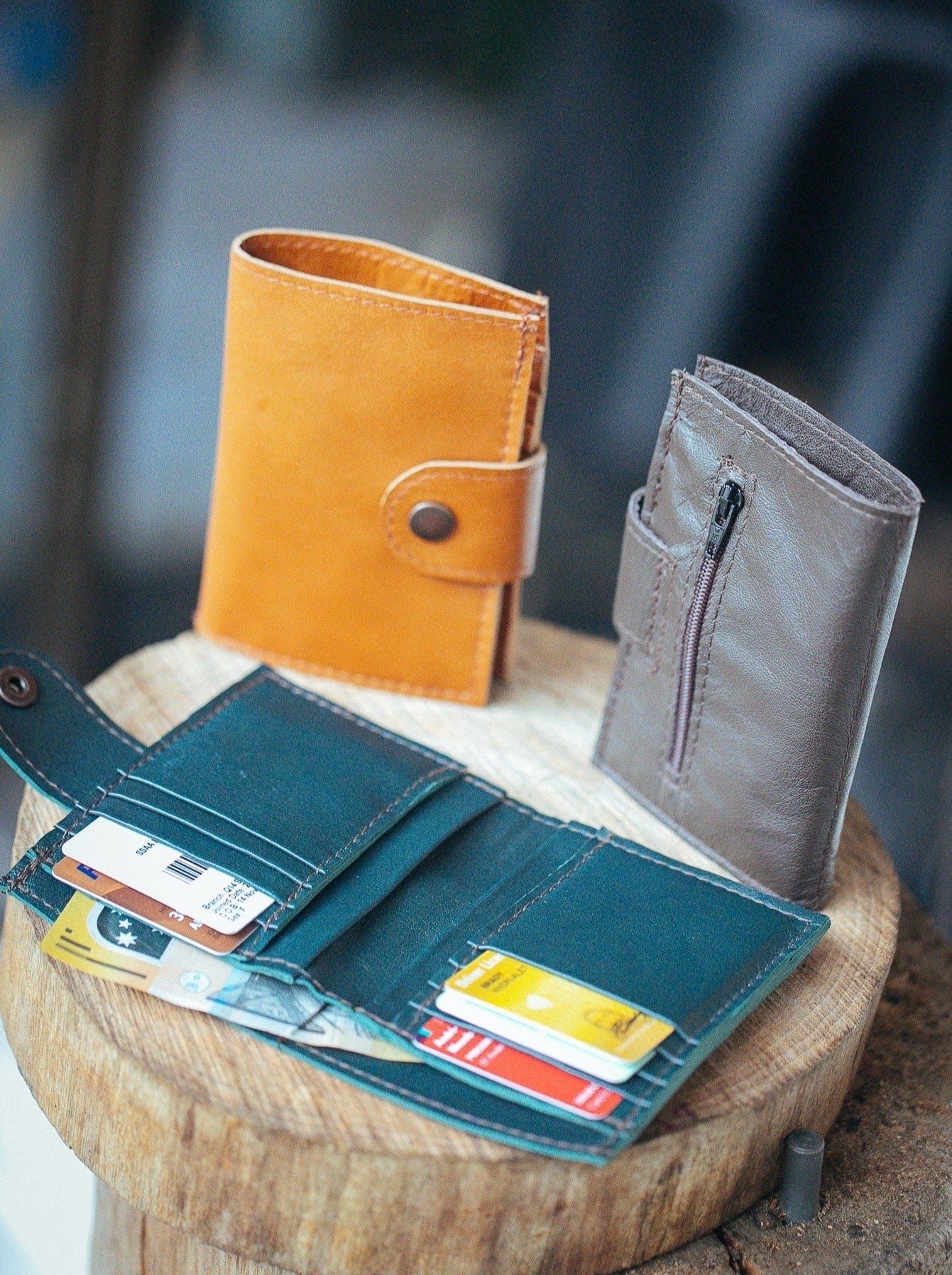 The Real McCaul Wallets The Andri Wallet - Cowhide Australian Made Australian Owned Genuine Leather Ladies Small Wallet- Made In Australia with Kangaroo and Cowhide