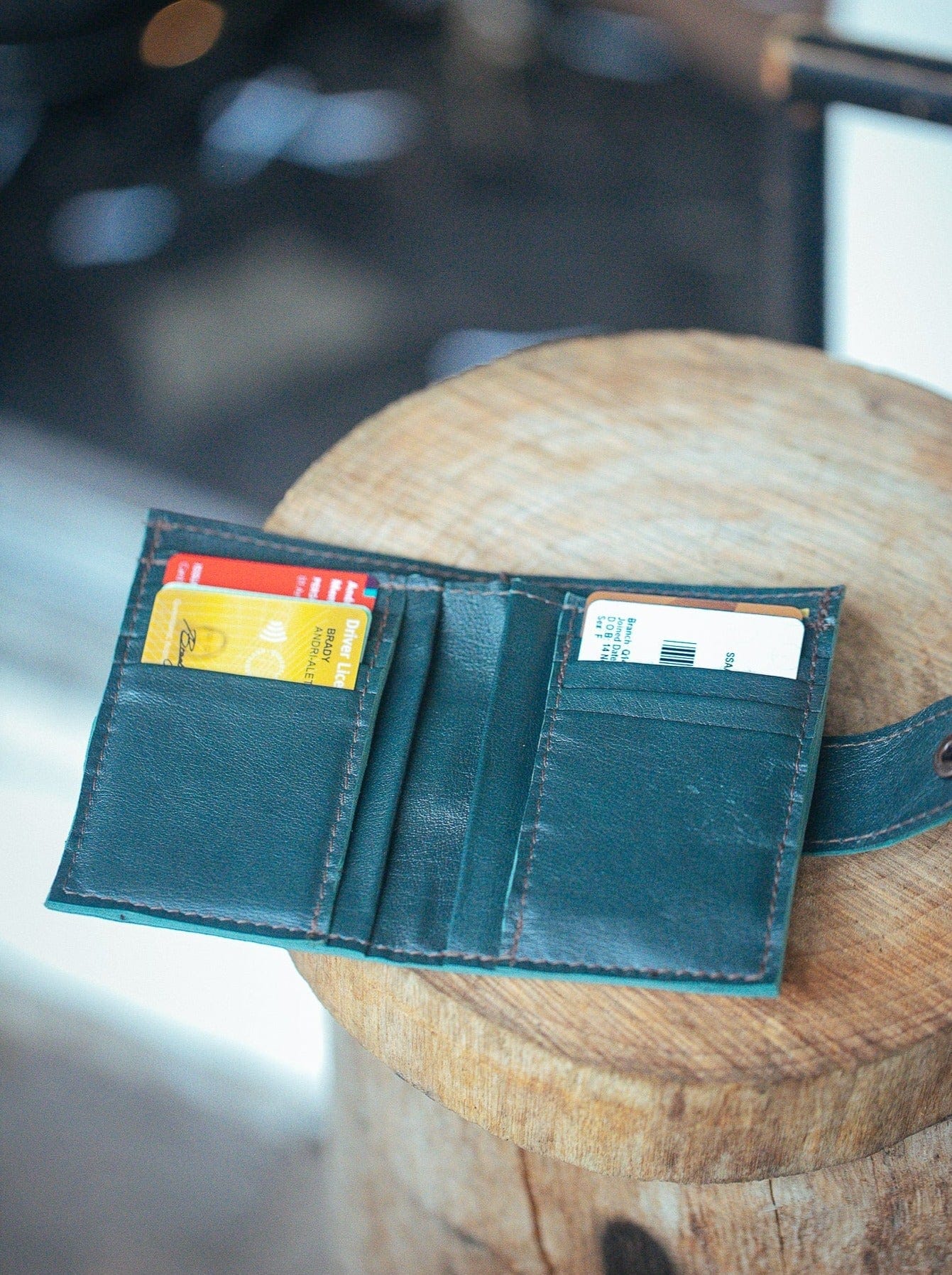 The Real McCaul Wallets The Andri Wallet - Kangaroo Australian Made Australian Owned Genuine Leather Ladies Small Wallet- Made In Australia with Kangaroo and Cowhide